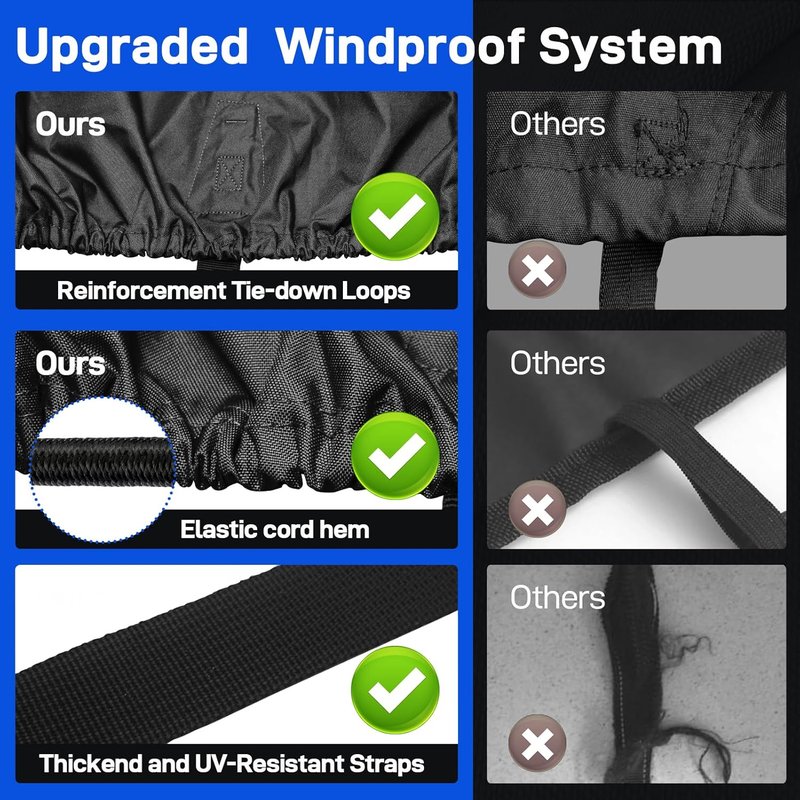 Bass Boat Covers | 600D Heavy Duty Waterproof Cover for 17-19ft V-Hull & Fishing Boats - Includes Motor Cover