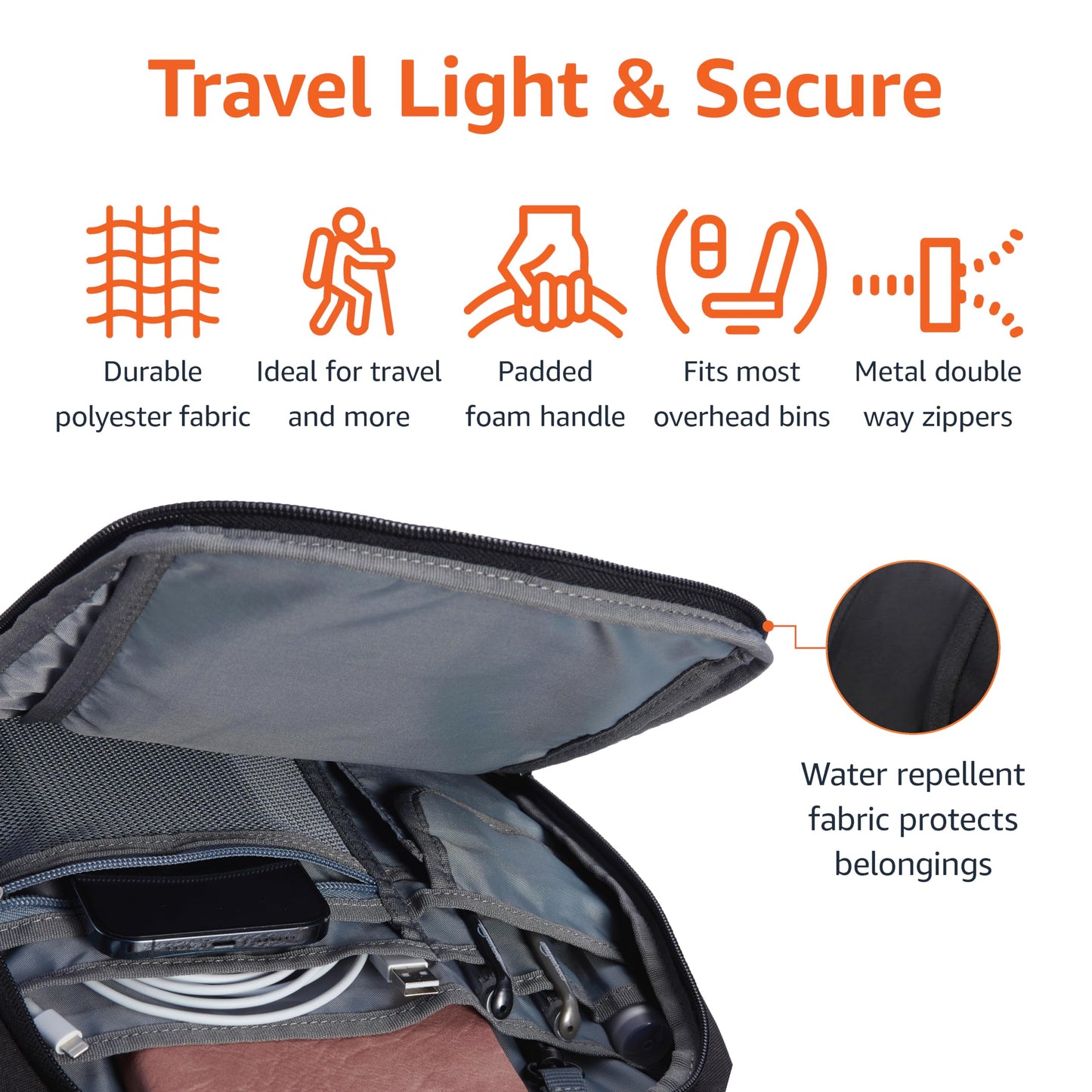 Amazon Basics Travel Laptop Backpack for 17 in / 43.1 cm Laptop, Black