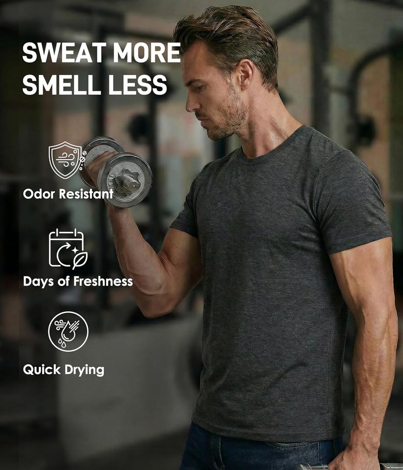 100% Merino Wool T-Shirts for Men - Lightweight Short Sleeve Base Layer | 2 Pack