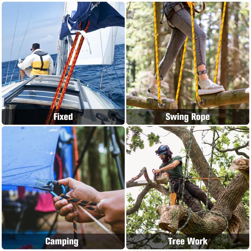Double Braided Arborist Rigging Rope - 1/2 in X 100 ft 48 Strands Rappelling Outdoor Pulling Heavy Duty Polyester Bull Rope for Swing Tree Work Camping Rescue Hiking Logging - Orange