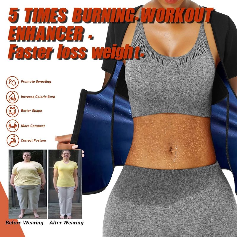 Sauna Suit Shirt for Women - Weight Loss Waist Trainer Sweat Vest | Fitness Fajas