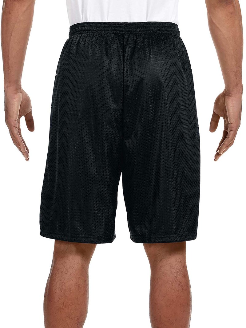 Hat and Beyond Mens Lightweight Basic Mesh Solid Basketball Jersey Workout Fitness Gym Shorts (Medium, 1ihb01_Black)