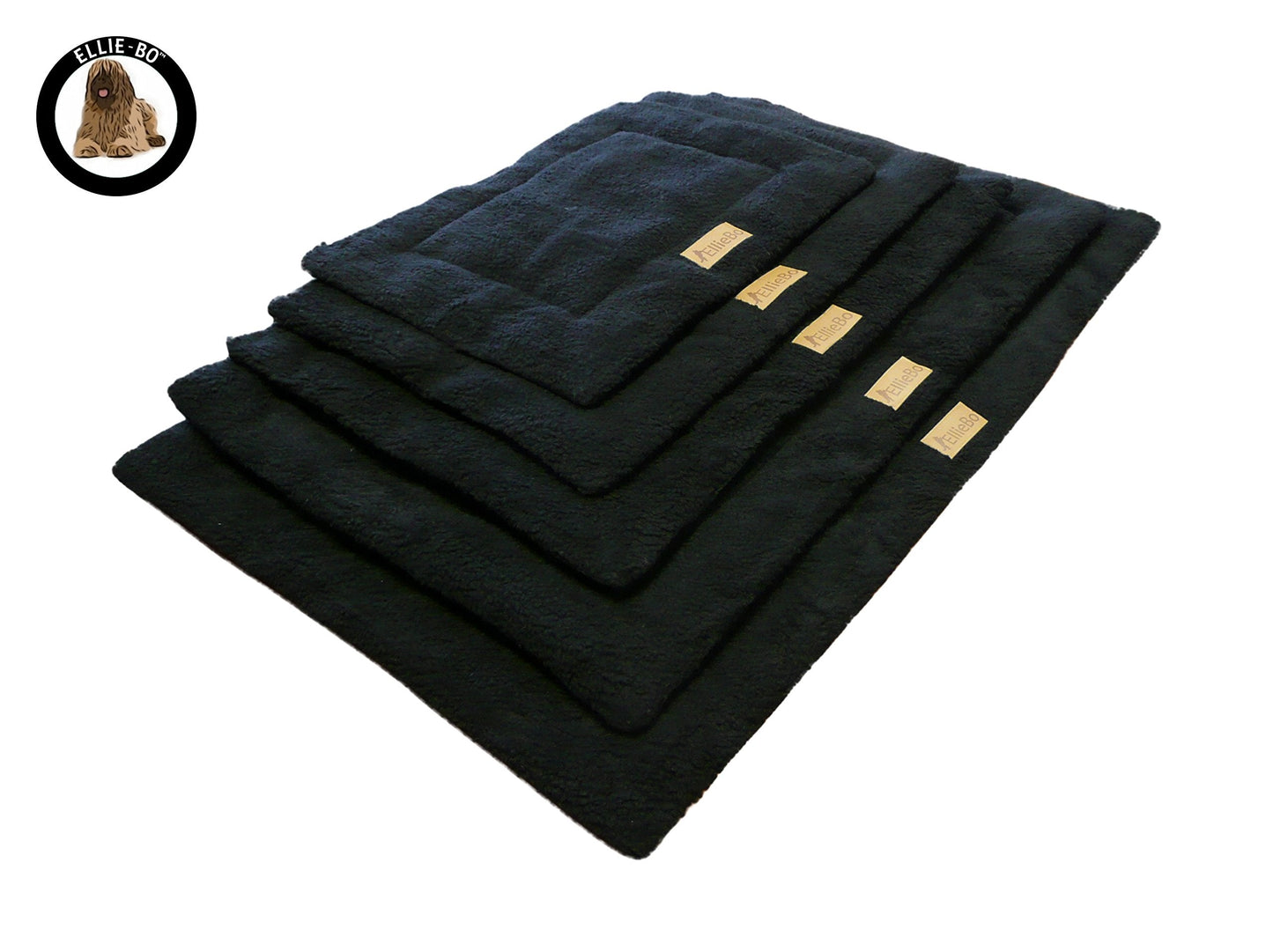 Ellie-Bo Large Black Sherpa Fleece Mat for 36-inch Dog Cage