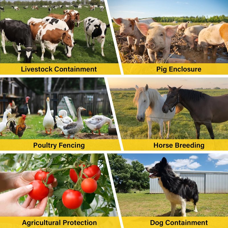 HOKINETY Electric Fence Wire 3366Ft 1026M- 6 Stainless Steel Strands Polywire for Reliable Conductivity - Electric Fence Poly Wire for Portable Livestock Fencing