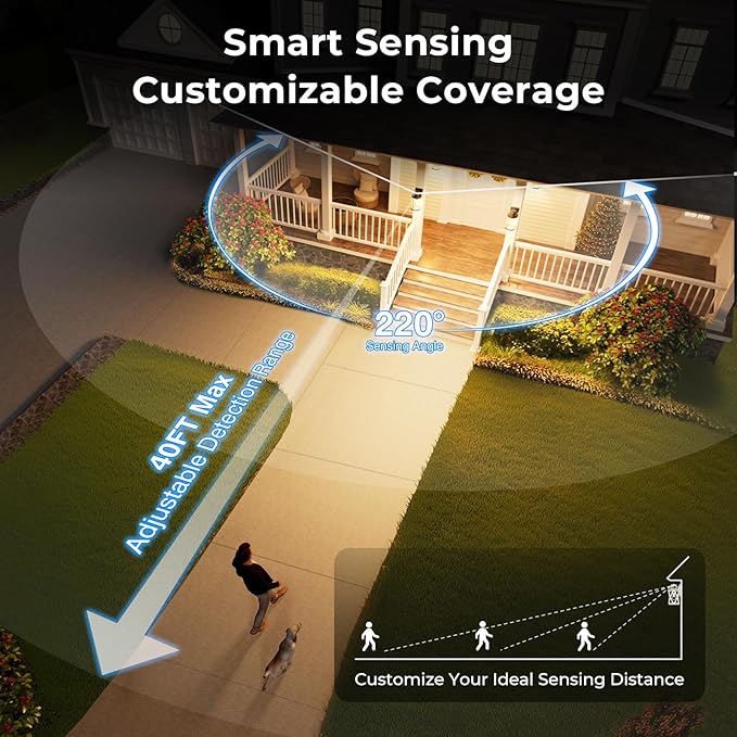 VIANIS Exterior Lighting Fixtures, Black Outdoor Motion Sensor Light, 2-Pack Outdoor Lanterns for Porch, Anti-Rust Dusk to Dawn Sensor Wall Mount, Modern Exterior Wall Sconce Outside Lights for Patio