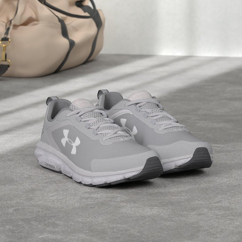 Under Armour Men's Charged Assert 9, Mod Gray (101)/White, 7 X-Wide US