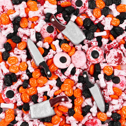 Halloween Sprinkles for Cake Decorations 4.2oz, Edible Bloody Eyeballs Candy, Knife, Blood Dog Bones, Sprinkles for Cupcake Topper, Ice Cream, Candy, Cookie for Halloween Dessert