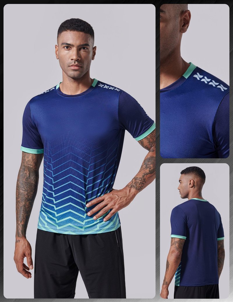 5 Pack Men’s Active Quick Dry Crew Neck T Shirts | Athletic Running Gym Workout Short Sleeve Tee Tops Bulk (Set 13, 3X-Large)