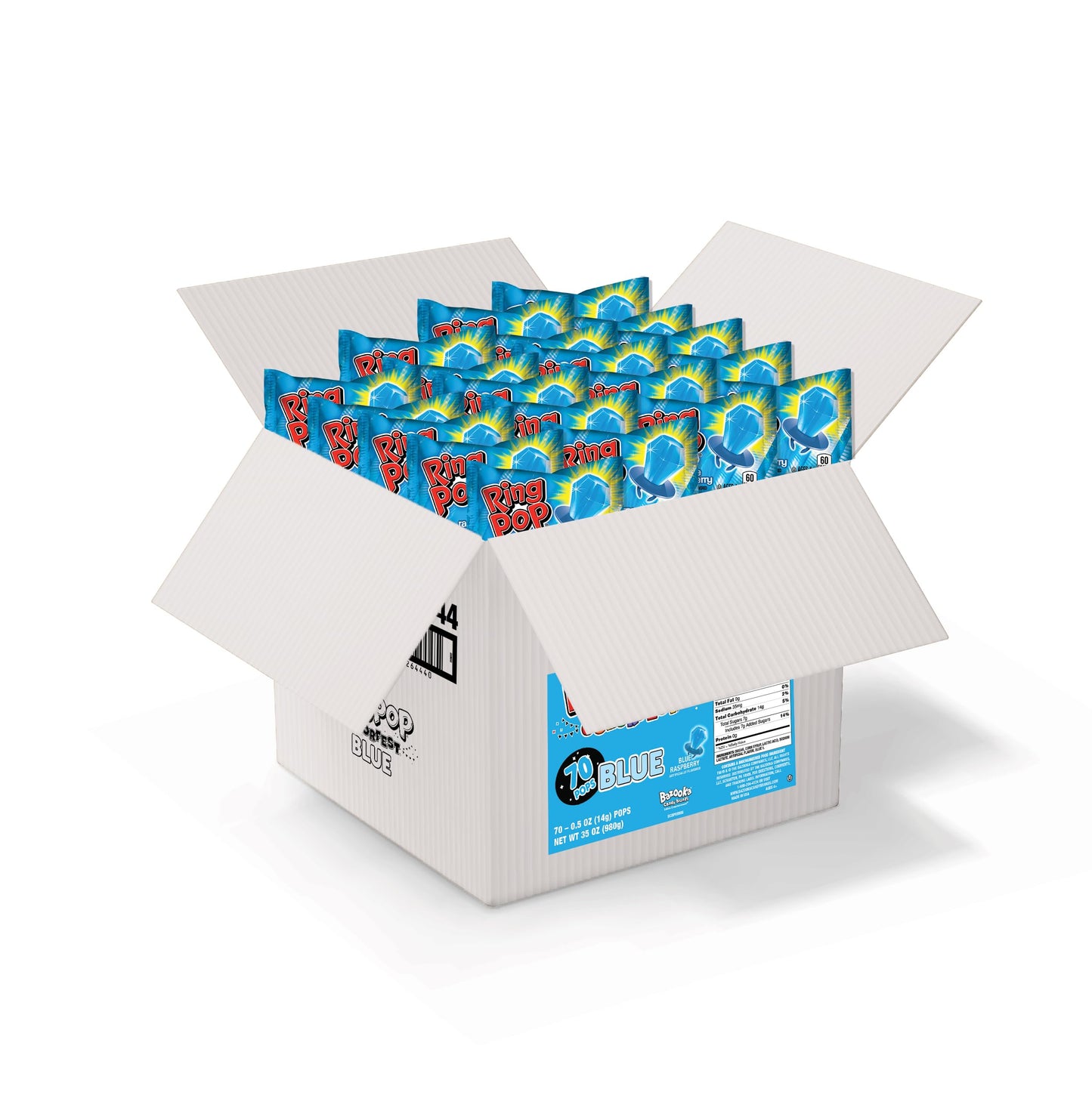 Ring Pop Individually Wrapped Candy 70 Count Bulk Lollipop Pack – Halloween Candy Bulk Individually Wrapped, Blue Raspberry Flavored Lollipop Suckers, Gender Reveal, Baby Showers & Party Favors
