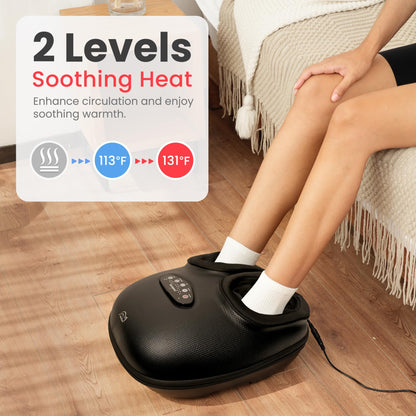 Snailax Shiatsu Foot Massager with Heat, Deep Kneading, Compression, Vibration, Electric Feet Massage Machine for Plantar Fasciitis,Neuropathy,Foot Warmer,Remote Control,Size 13,Gifts