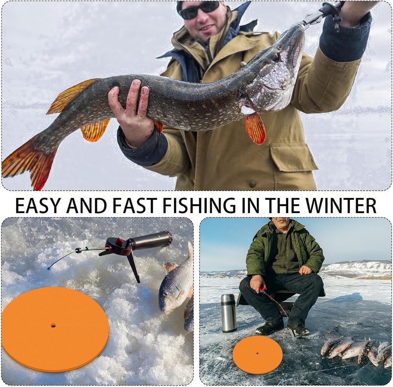 6 Pcs Ice Fishing Hole Covers - 12 Inch Foam Insulator Tip Ups for Winter Fishing Equipment