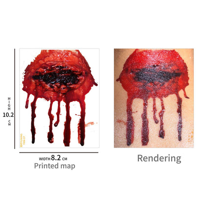 Halloween tattoo stickers, wound, simulated tattoo, scar stickers, knife simulation, waterproof tattoo stickers 24pcs (HL121-141 Message note model（total of 24 pcs）)