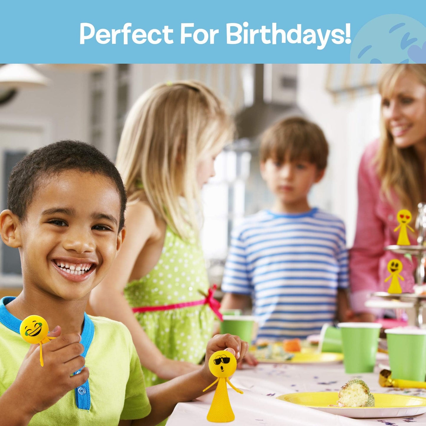 IPIDIPI TOYS Jumpeez Emoji Rocket Poppers – 24-Pack Spring Launcher Toys for Kids – Ideal Birthday Party Favors, Goodie Bag Stuffers, School Prizes, Classroom Rewards for Boys & Girls