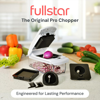 Fullstar The Original Pro Chopper - Vegetable Chopper and Spiralizer, Food Chopper with Container, Fruit Slicer, Kitchen Gadgets & Accessories, Home Essentials (4 in 1, White)