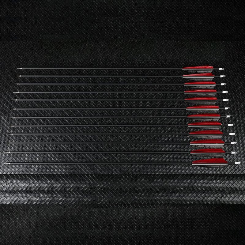 PMZ Archery 31" Mix Carbon Arrow 6pcs 12pcs for Hunting Recurve Bow(12pcs,Without Stickers)