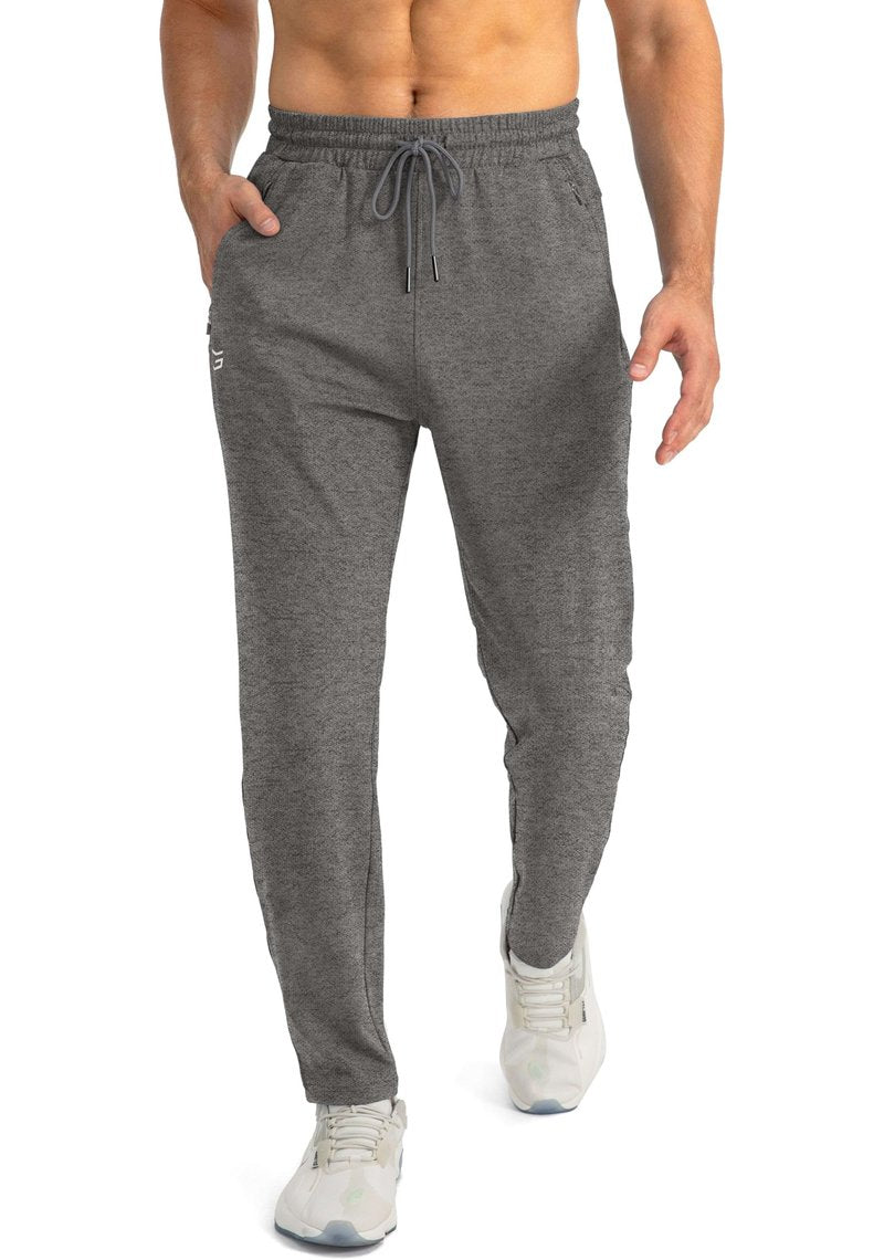 G Gradual Men's Sweatpants with Zipper Pockets Tapered Joggers for Men Athletic Pants for Workout, Jogging, Running (Heathered Brown Light, XX-Large)