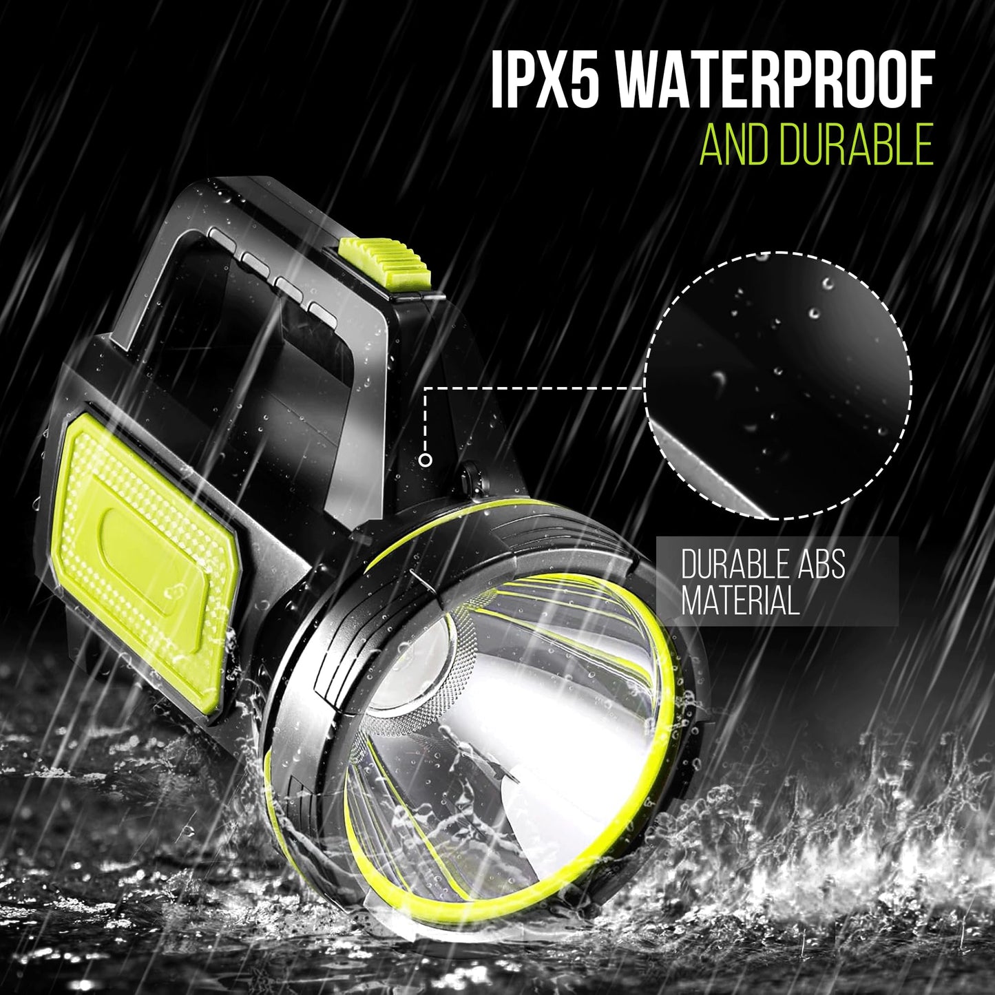 NIANPU Ultra-Bright LED Rechargeable Torch – 1000LM Handheld Flashlight 1200mAh, 2 Modes, Compact & Waterproof (IPX5) – Perfect for Camping, Outdoor Activities & Emergency Use