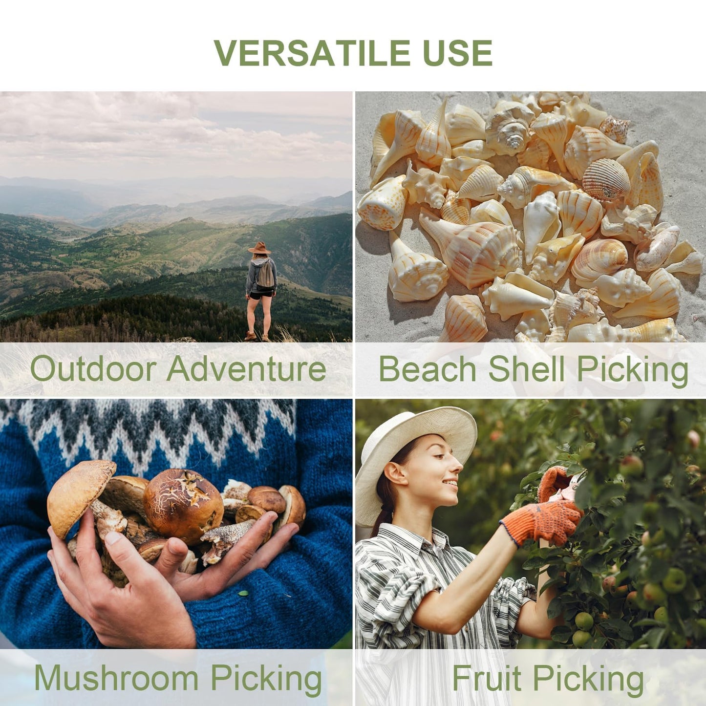 Morel Mushroom Foraging Bag with Adjustable Waistband, 2 Mesh Picking Bags for Collecting Mushrooms, Outdoor Hunting Bags Lightweight and Sturdy to Wear Around Waist, Harvesting Bag, 1 Tool Bag