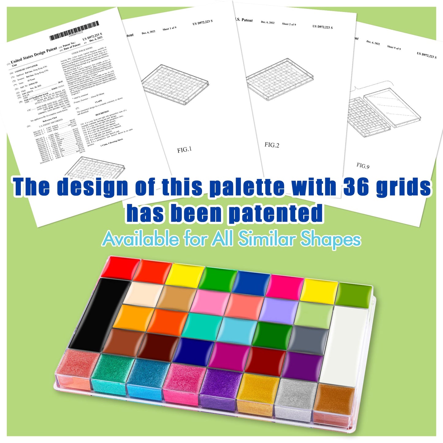 CCbeauty Professional 36 Colors Face Body Paint Kit, Largest Oil Based Hypoallergenic Neon Face Painting Palette Set with 10 Brushes for Halloween SFX Special Effects Cosplay Costume Makeup