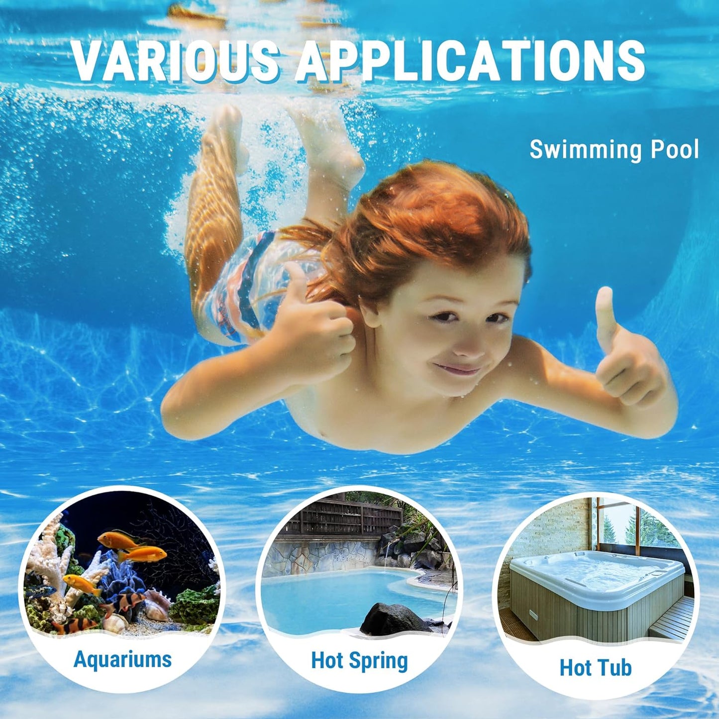 ThermoPro Waterproof Wireless Indoor Outdoor Thermometer for Swimming Pool, Upgraded IPX8 Water Temperature Monitor Floating for Hot Tub, Cold Plunge, Ice Bath, Pond
