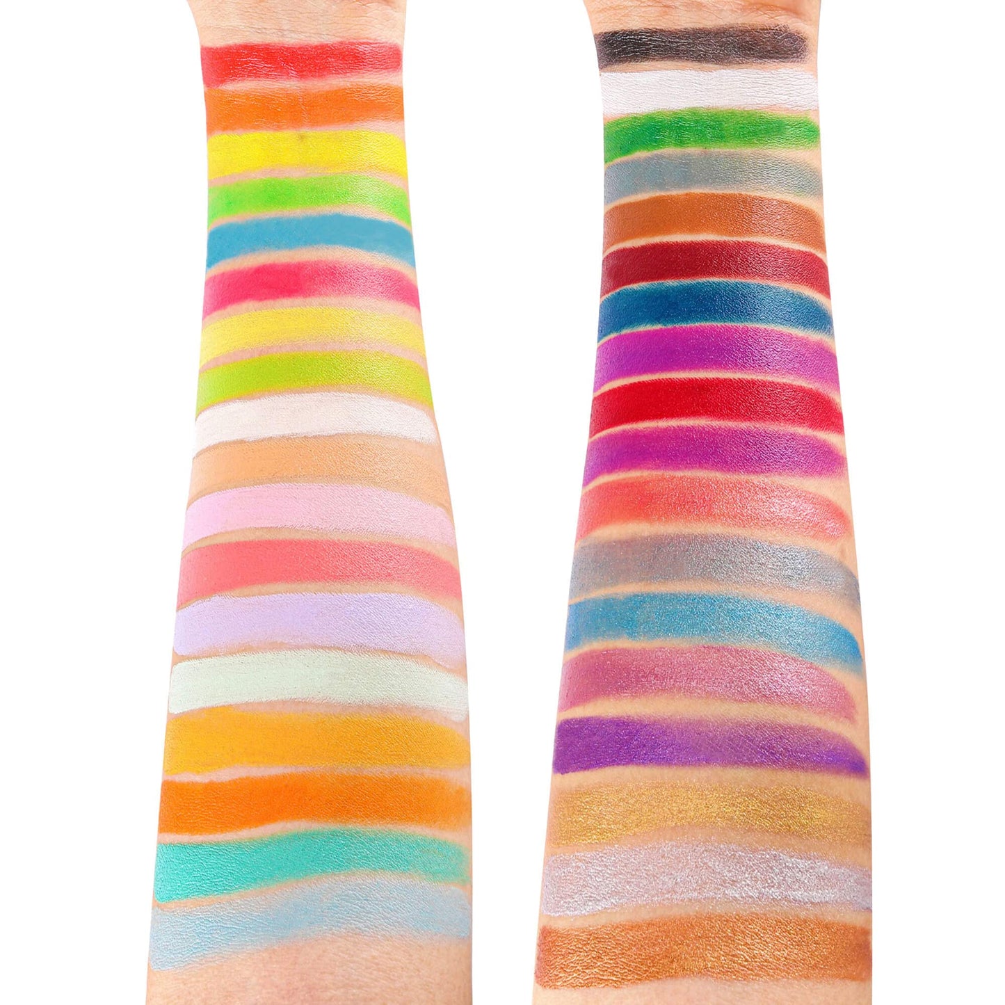 CCbeauty 36 Colors Face Paint,Professional Face Painting Kit,Neon Body Paint Palette Kit,Non-Toxic Special Effect SFX Makeup Kit,Halloween Costume Cosplay For Adult,Translucent Loose Powder,10 Brushes