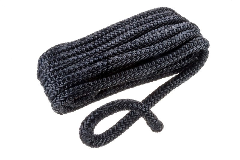 SEACHOICE Double-Braid Nylon Dock Line 1/2" x 15' 40351 Black