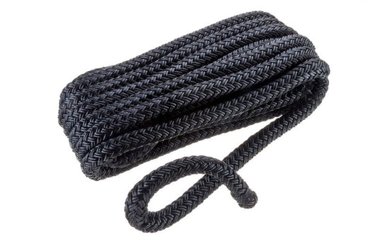 SEACHOICE Double-Braid Nylon Dock Line 1/2" x 15' 40351 Black