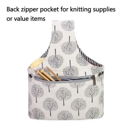 Teamoy Knitting Tote Bag, Travel Project Wrist Bag for knitting Needles(up to 11 Inches), Yarn and Crochet Supplies, Multipurpose, Perfect Size for Knitting on The Go (Small, Tree)