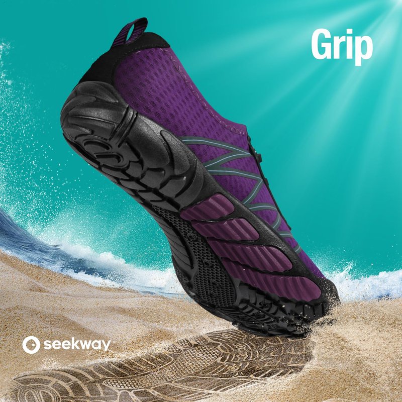 SEEKWAY Water Shoes Sports Quick-Dry Barefoot Aqua Beach Pool Lake Swim Boating Hiking Surfing Men Women Purple SP001