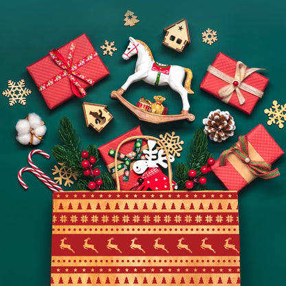 GSSUSA 24Pcs Christmas Gift bags 8.6x7x3.3'' Kraft Paper Bag with Handles, Assorted Designs Christmas Craft Bags,Sturdy Xmas Party Favors Bags, Holiday, Goodie, Treat, Retail Shopping bag