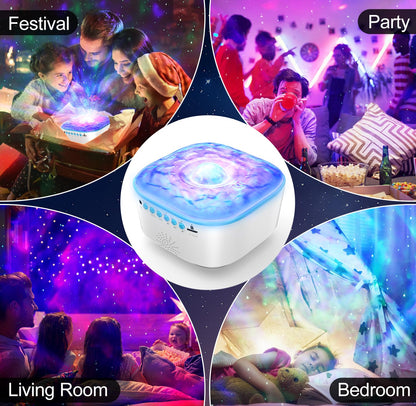 JUZIHAO Star Projector Galaxy Night Light with Remote Control, Timer, Bluetooth Speaker, Led Aurora Lights Projector for Ceiling 8 Lighting for Kids Adults Bedroom/Room Decor/Gift Christmas, Birthday