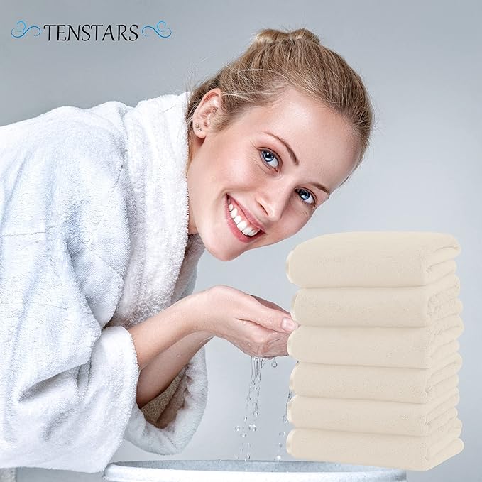 TENSTARS Silk Hemming Hand Towels
