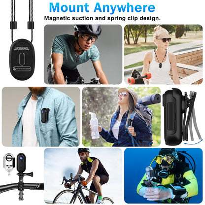 i3 4K Thumb Action Camera, Tiny Size, Mount Anywhere, Small Body Camera with Spring Clip, Portable Vlogging, Hands-Free POV Recording, Helmet Cam for Cycling, Motorcycle (64G-Card, Black)