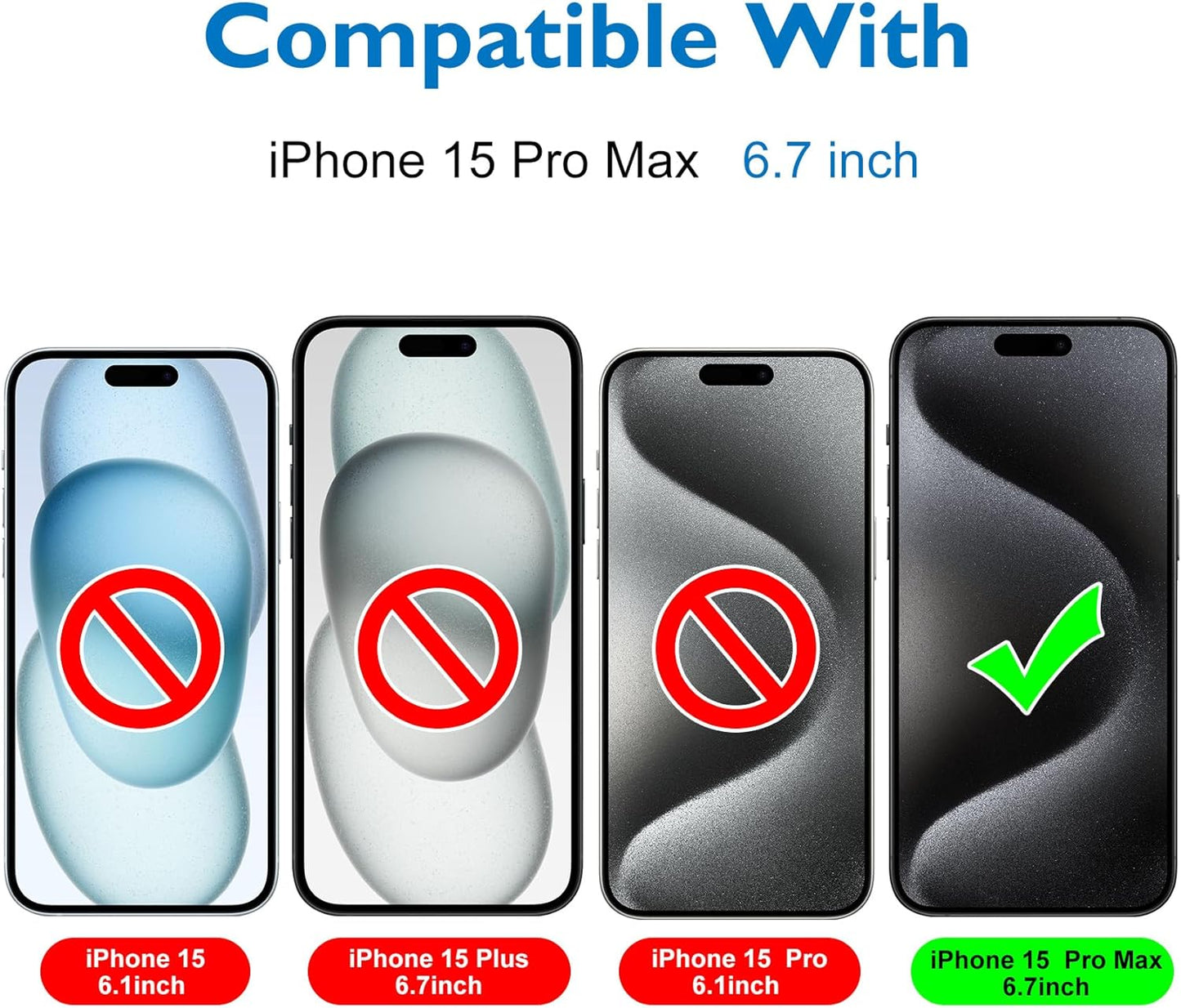 Mothca 2 Pack Matte Glass Screen Protector for iPhone 15 Pro Max[6.7 inch] + 2 Pack Camera Lens Protector, Anti-Glare & Anti-Fingerprint Case Friendly Tempered Glass Film, Bubble Free, Smooth as Silk