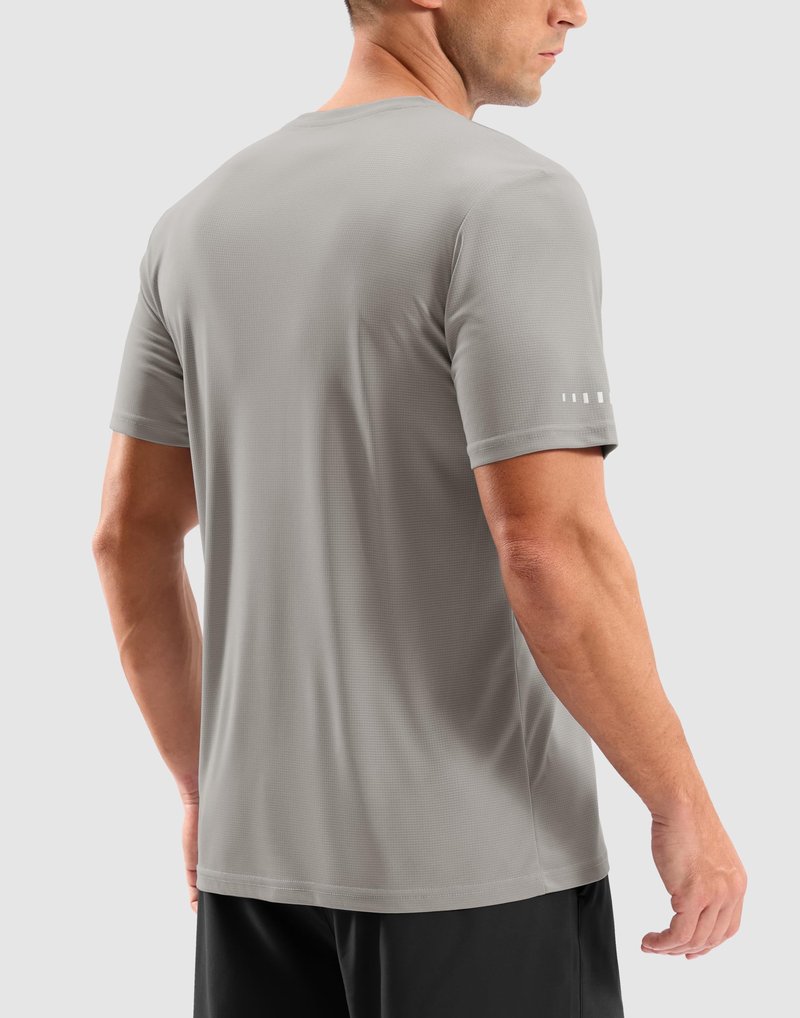 Men's Workout Breathable T-Shirts Dry Fit UPF 50+ Sun Shirts Quick Dry Cooling Tee for Athletic, Running, Hiking (Warm Grey, 4XL)