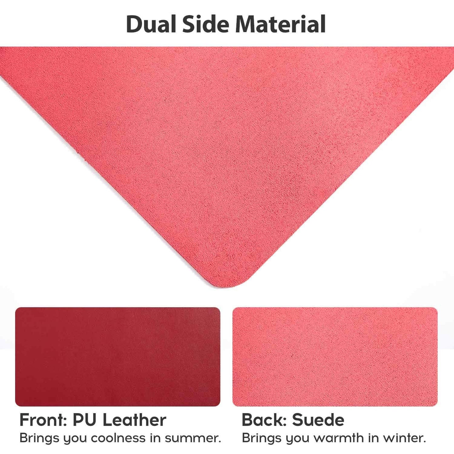 DOBAOJIA Desk Pad Large, Extended Mouse Mat, Large Mouse Pad XXL, Desk Blotter, Laptop Mat, Writing Pad, Desk Mat for Office/Home, PU Leather Waterproof +Suede Non-Slip 35.4" X 16.9"(Wine Red)