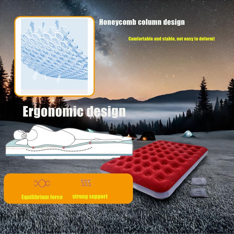 Onirii Queen Size Double Camping Air Mattress Bed with Air Pump