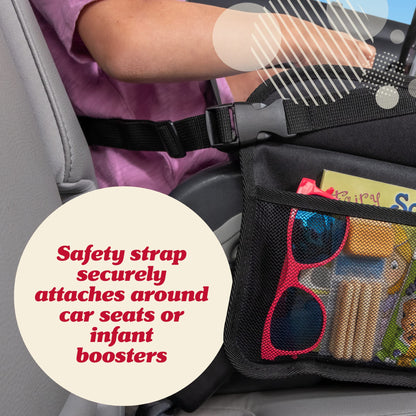 Lusso Gear Kids Travel Tray for Toddler Car Seat, Travel Tray for Kids Car Seat, Lap Tray for Airplane, Travel Desk Essential Accessories, Carseat Table Tray for Kids Road Trip Activities (Black)