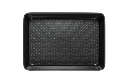 Prestige x Nadiya Roasting Tin Non Stick - Deep Large Baking Tray 33cm x 23cm, Durable Steel, Dishwasher Safe Roasting Tray Bakeware, Blue/Black, 13" x 9", Teal