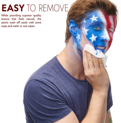 Face Paint Kit – Easy to Apply & Remove – Dermatologically Tested – Water Activated – Non-Toxic & Hypoallergenic – Professional Face Painting Kit for Kids & Adults