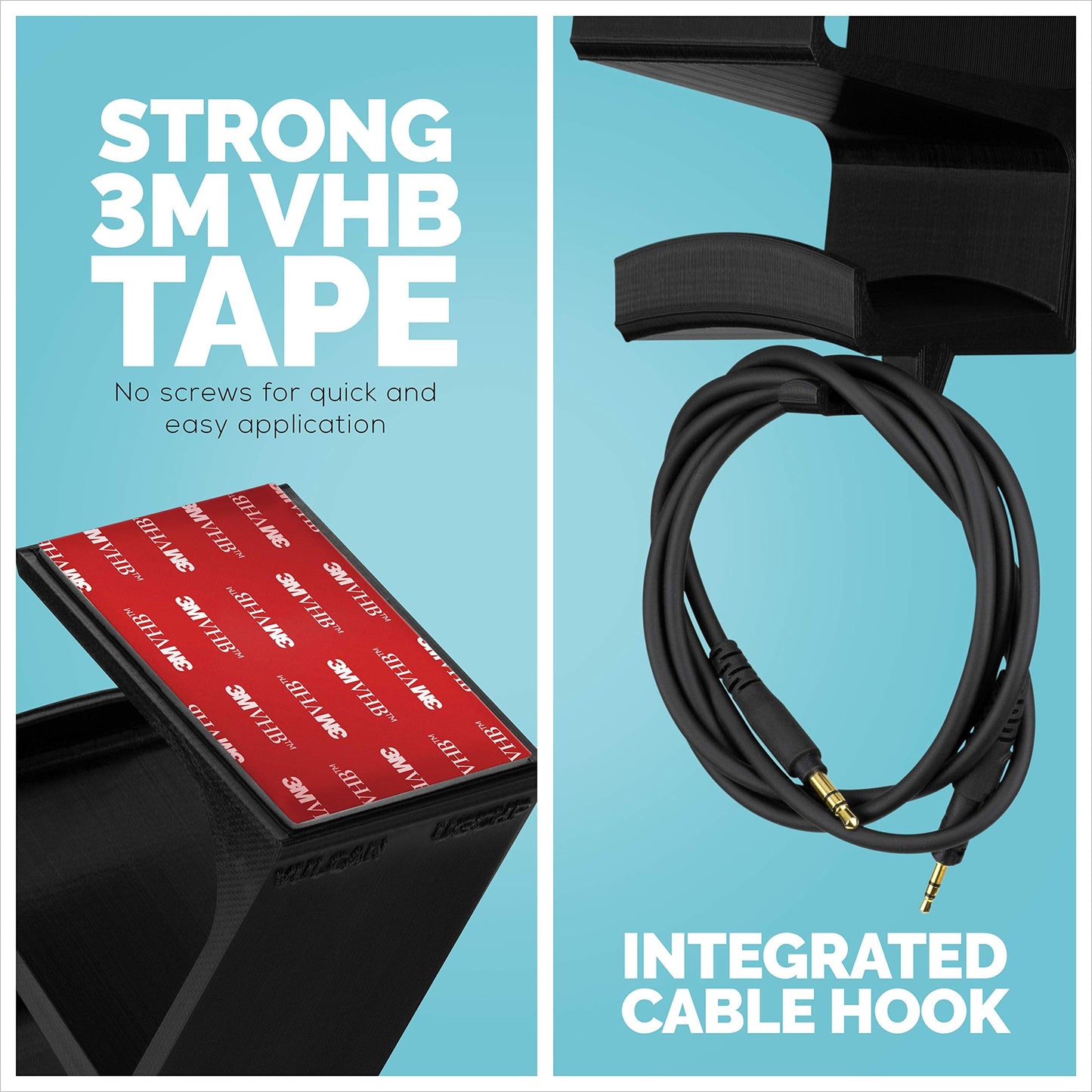 BRAINWAVZ The VULCAN - Under Desk Gamepad Controller & Headphone Hanger Holder Stand - Designed for XBOX ONE, PS4, PS3, PS5, Dualshock, Switch, PC, Steelseries, Steam & More