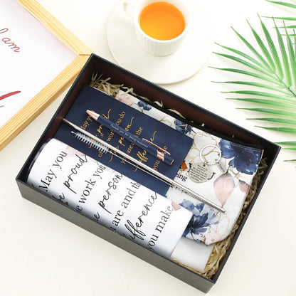 Wiwiqing 6 Pcs Christmas Appreciation Gift Set for Coworker Female Women Thank You May You Be Proud Ink Flower Gifts for Employee Staff Teacher Volunteer Administrative Professional(Classic Style)