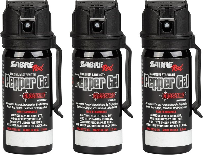 SABRE Crossfire Pepper Gel - Max Police Strength OC | Deploys At Any Angle, 1.5 fl oz
