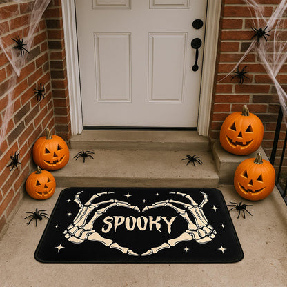Ghroiep 2 Piece Halloween Kitchen Decor Rugs Set,Skeleton Kitchen Rugs and Mats Non Skid Washable Absorbent Kitchen Accessories Decoration Floor Mats 17"x47"+17"x30"