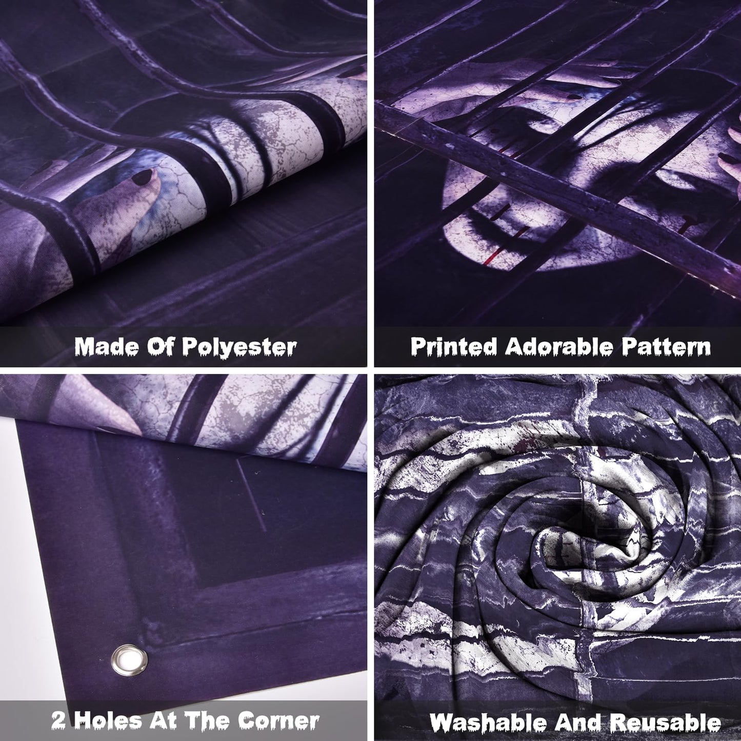 FUN LITTLE TOYS Halloween Female Ghost Curtain, Window Door Cover, Sticker for Halloween Decoration, Party Decors (Female Ghost-2)