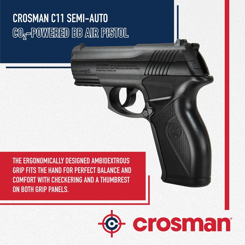 Crosman C11 Semi-Auto CO2-Powered BB Air Pistol