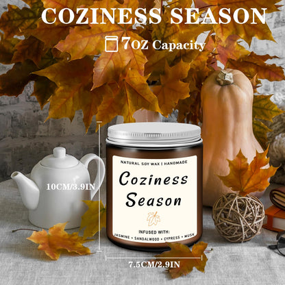 Homsolver Set of 4 Fall Scented Candles, Home Fall Decor, Candles Gifts for Women Men - Apple Pie/Autumn Wreath/Cozy Season/Cinnamon Pumpkin Scented for Autumn