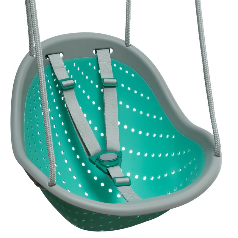 Sweeng Child Swing with Ease Z Adjust Harness Straps, Collapsible and Flexible Design, and Easy Hang Metal Hooks for Patio, Lawn, and Garden, Teal