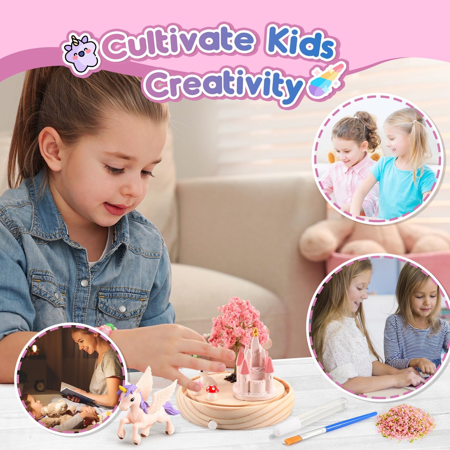 HappyGoLucky Unicorn Gifts for Girls, Craft Kits for Kids Toys Age 3-10 Year Old Girls Gifts Girls Birthday Presents Girls Toys Age 3-9 Best Toys for 3 4 5 6 Year Olds Girls Christmas Xmas Gifts