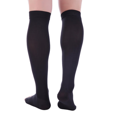 Doc Miller Open Toe Compression Socks for Men & Women, 30-40 mmHg Knee High Support, Toeless Design for Daily Leg Comfort, Breathable Nylon Spandex, 1 Pair